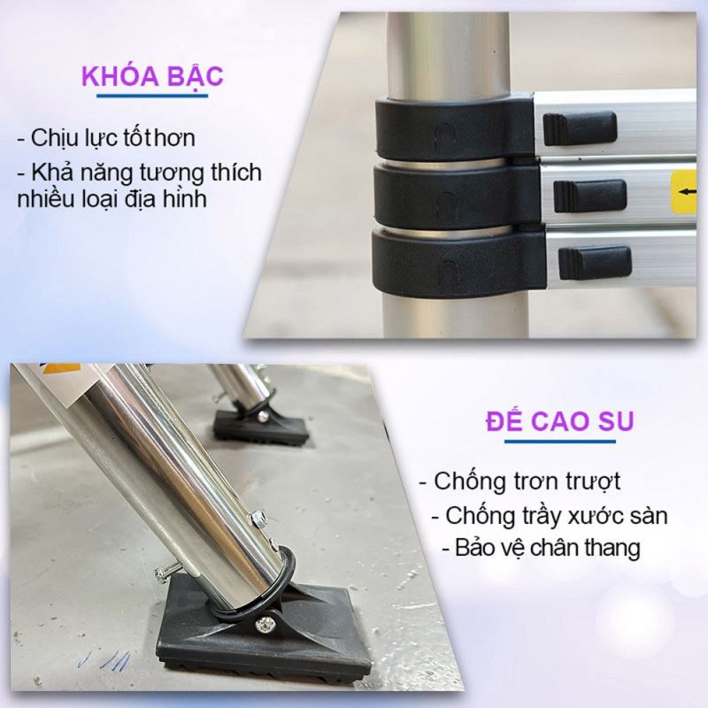Khóa bậc và đế chân cao su