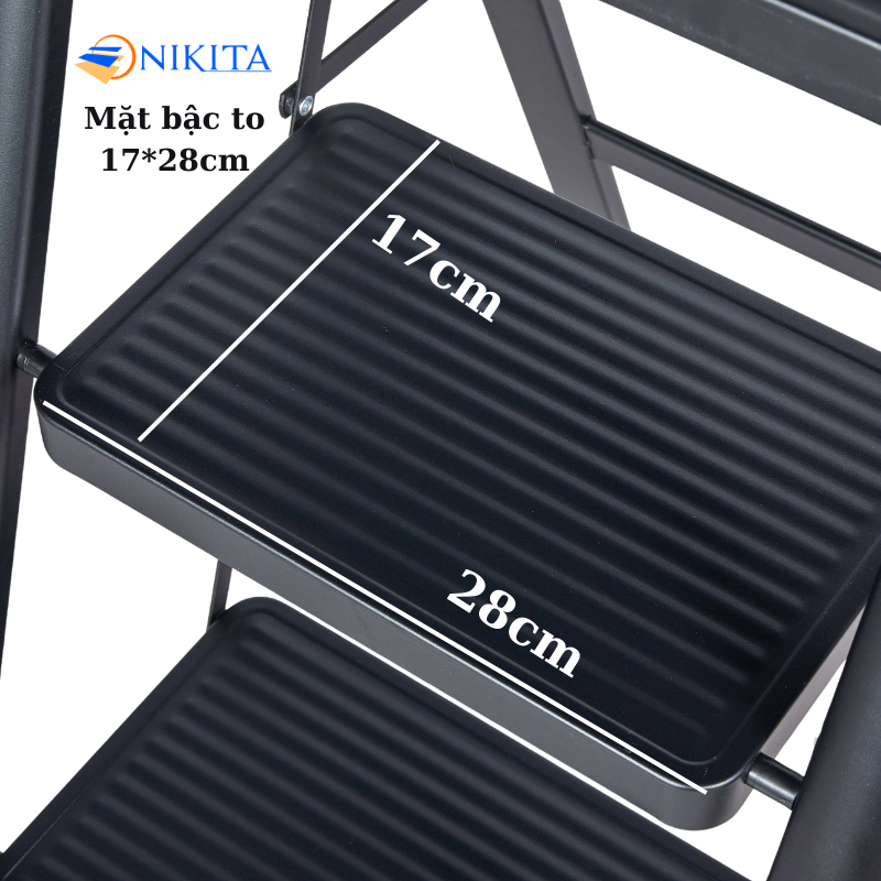 Thang Ghế Khung Sắt Gấp Gọn Chữ A Chắc Chắn NIKITA NKT-39 - Ảnh 4