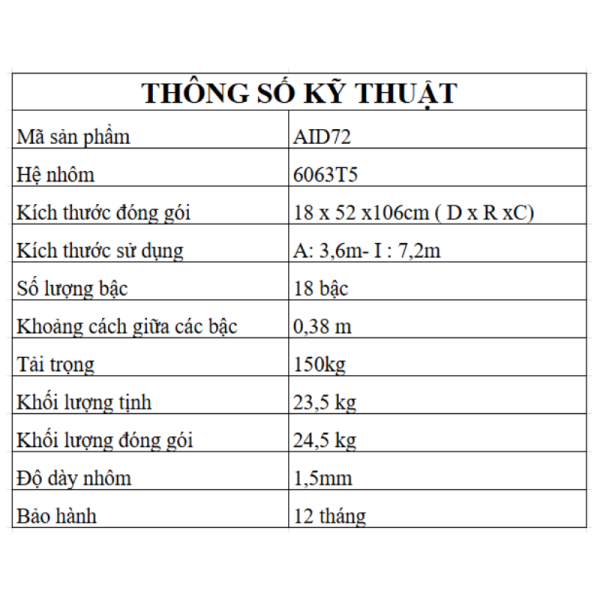 Thang nhôm rút đa năng Nikita NKT – AID72 - Ảnh 11