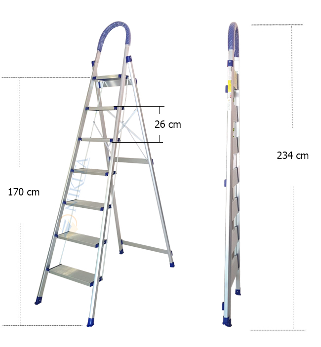 Thang ghế nhôm bậc lớn Nikita NKT-D307 - Ảnh 2