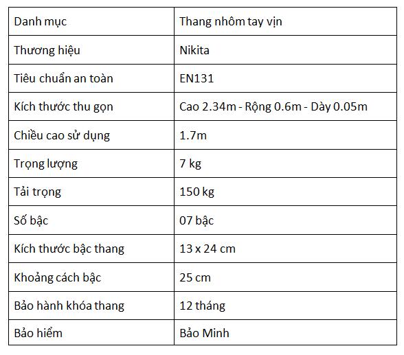 Thang ghế nhôm bậc lớn Nikita NKT-D307 - Ảnh 3