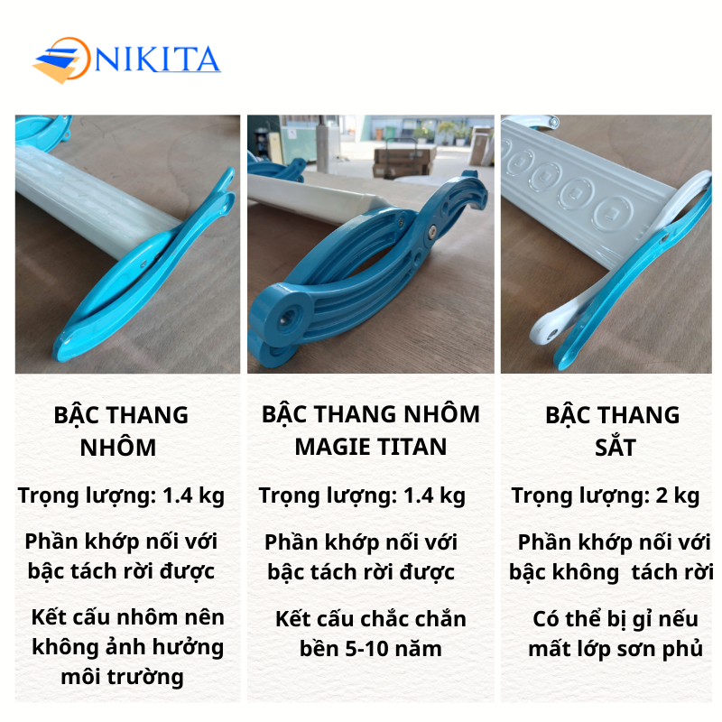 Chi tiết bậc thang và khung Nikita