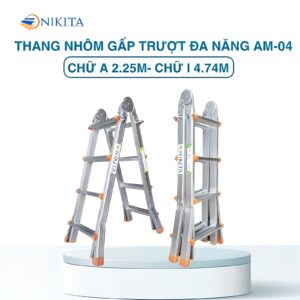 Thang nhôm gấp trượt đa năng AM04