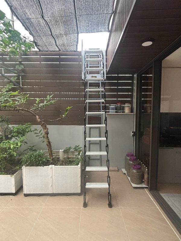 Thang ốp tường màu đen trắng thực tế