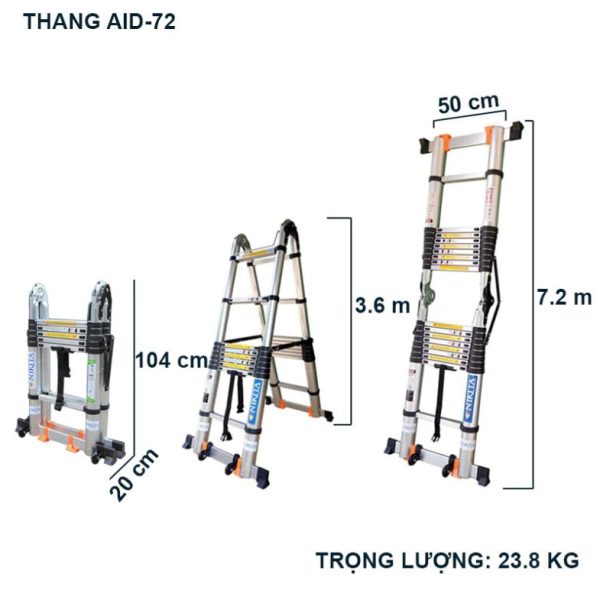 Thang nhôm rút đa năng Nikita NKT – AID72 - Ảnh 10