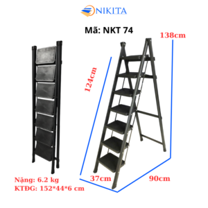 Thang Ghế Khung Sắt Gấp Gọn Chữ A Chắc Chắn NIKITA NKT – 74