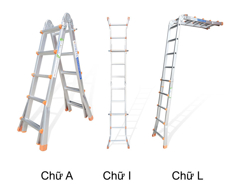 Các kiểu sử dụng thang nhôm gấp trượt đa năng AM05