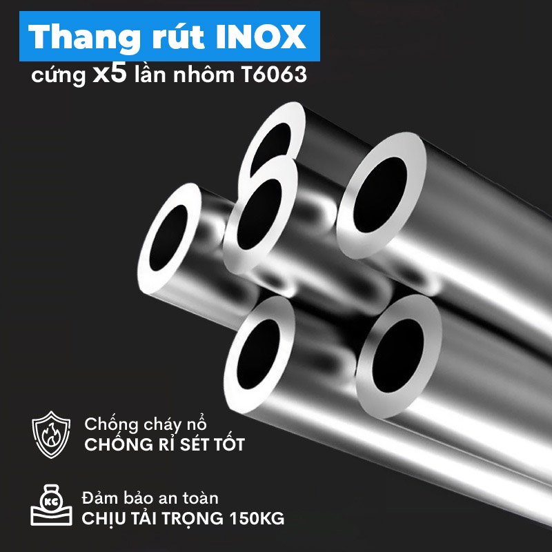 Khung thang inox chắc chắn