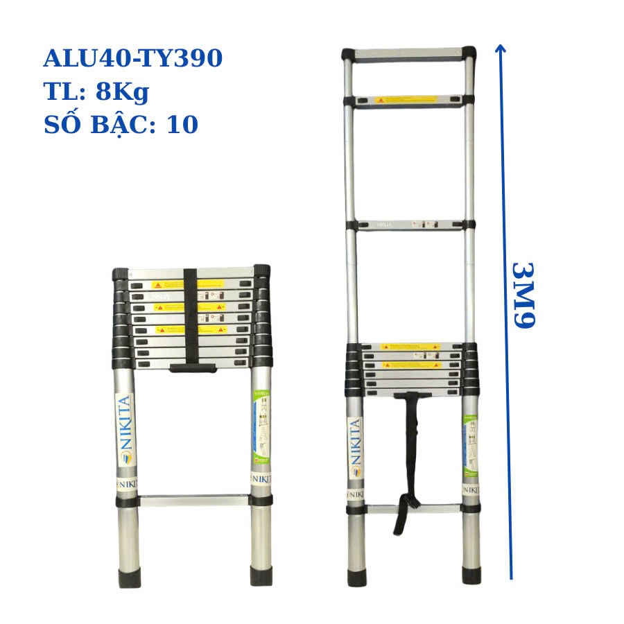 Thang Nhôm Đơn Rút Gọn Tiện Lợi NIKITA ALU 390