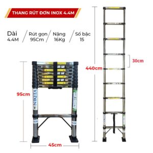 Thang rút đơn INOX xếp gọn tiện lợi ID44