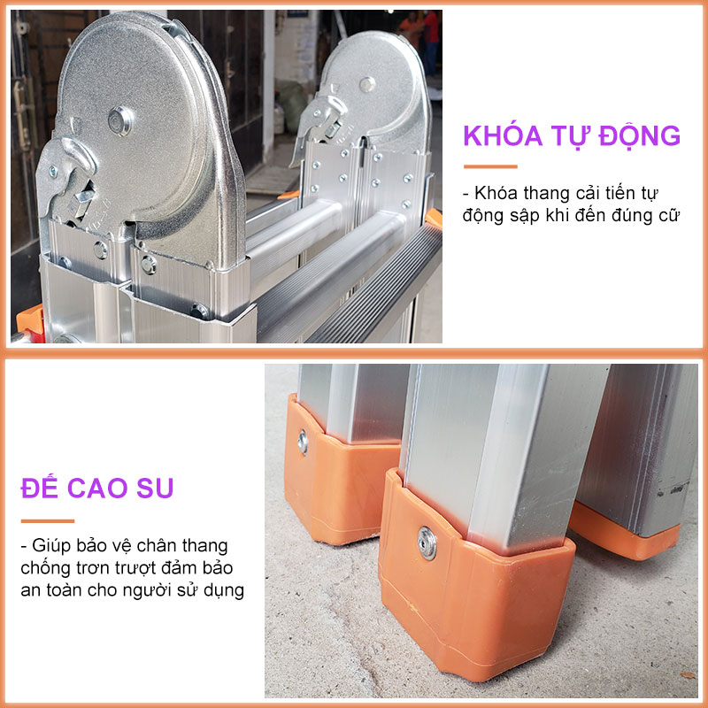 Thang nhôm gấp trượt đa năng AM05 chi tiết